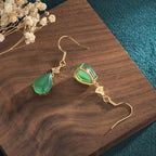 Cyan Jade Luck Drop Earrings