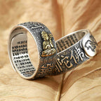 Chinese Zodiac Natal Buddha Wealth Luck Adjustable Ring