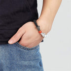 White Turquoise Lava Rock Dragon Blessing Beaded Bracelet