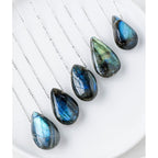 Labradorite Water Drop Support Healing Necklace Pendant