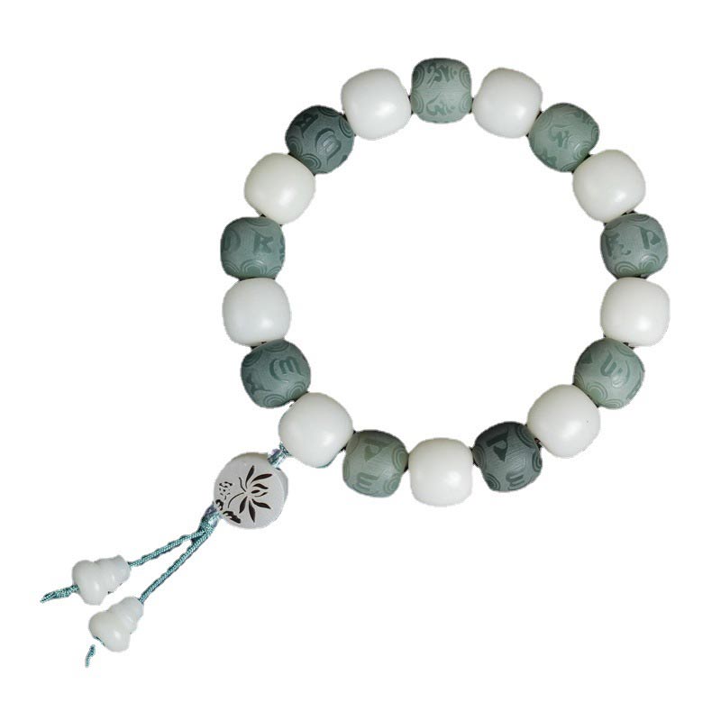 White Bodhi Six True Words Protection Bracelet