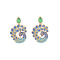 Natural White Peacock Green Agate Fortune Earrings