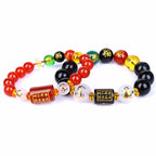 Chinese Zodiac Feng Shui Obsidian Five-Element Wealth Prosperity Bracelet