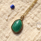 Natural Green Aventurine Amethyst Rose Quartz Blessing Necklace Pendant