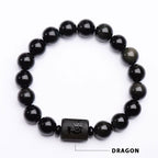 Soul Cleansing Black Obsidian Phoenix Dragon Bracelet