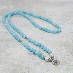 Natural Amazonite Stone Healing Lotus Mala Bracelet