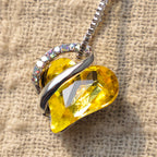 Love Heart Birthstone Healing Energy Necklace Pendant