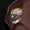 Citrine Lotus Blessing Protection Adjustable Ring