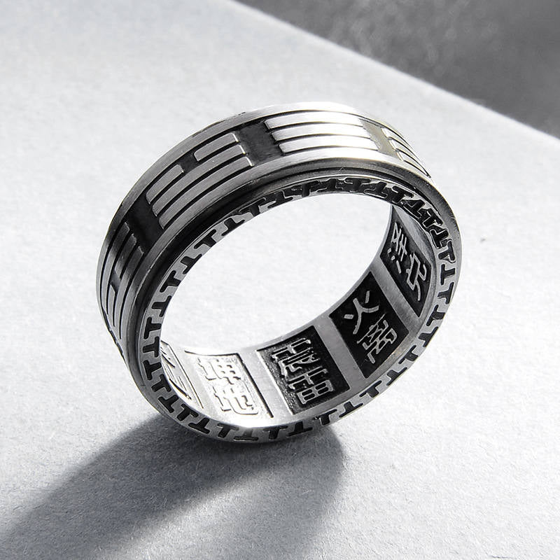Bagua Yin Yang Titanium Steel Balance Rotatable Ring