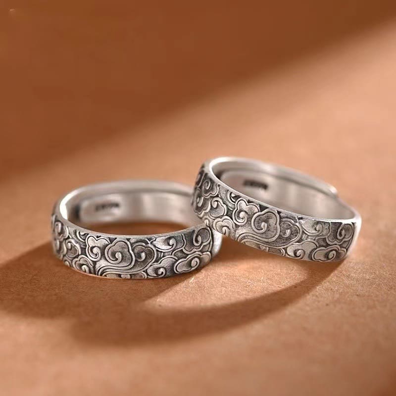 Vintage Auspicious Clouds Pattern Luck Ring