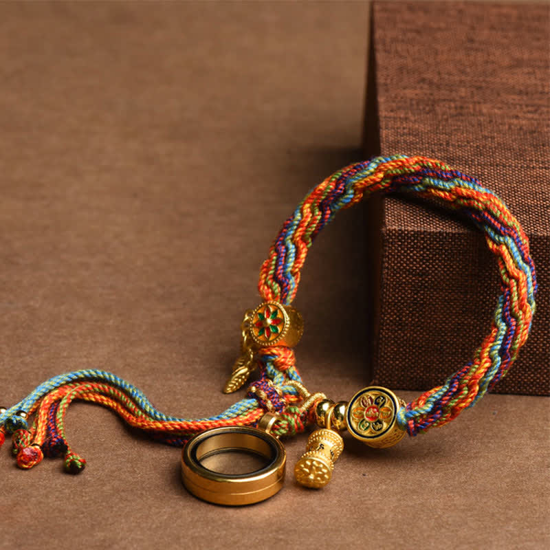 Tibetan Om Mani Padme Hum Dreamcatcher Luck Colourful Reincarnation Knot String Bracelet