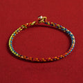 "May you be blessed with peace and safety in all four seasons" Lucky Multicoloured Bracelet