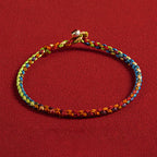 "May you be blessed with peace and safety in all four seasons" Lucky Multicoloured Bracelet