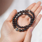 Tibet Ebony Wood Dzi Bead Balance Double Wrap Bracelet