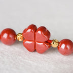 Four Leaf Clover Cinnabar Blessing Calm String Bracelet Anklet
