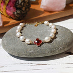 Pearl Four Leaf Clover Wealth Chain Bracelet