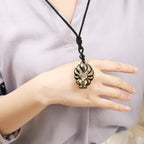 Natural Fluorite Gold Sheen Obsidian Fox Pendant Protection Necklace