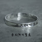Tibetan Mantra White Copper Bracelet