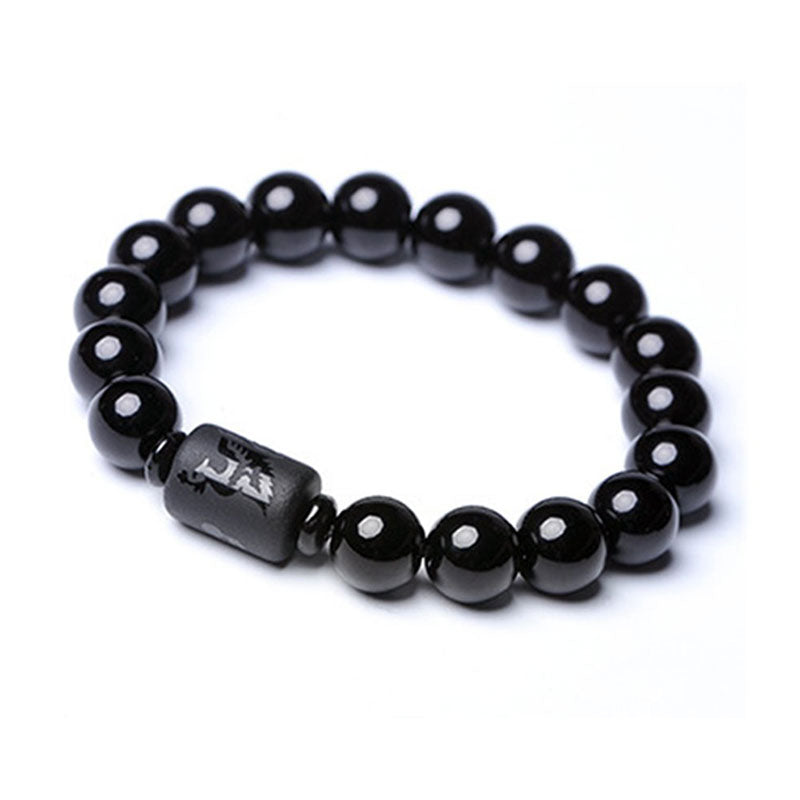 Soul Cleansing Black Obsidian Phoenix Dragon Bracelet