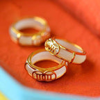 White Jade Luck Ring Necklace