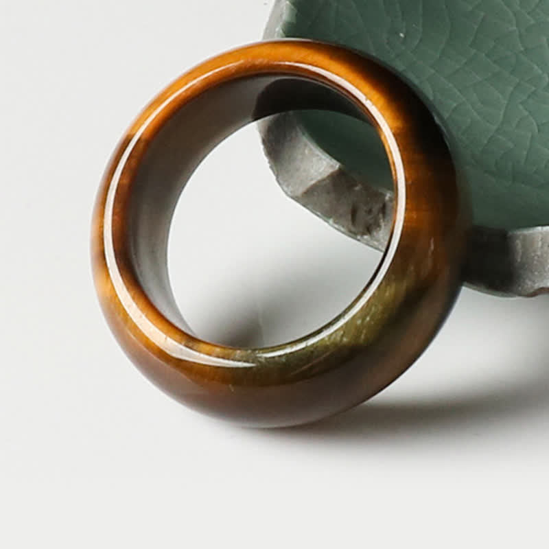 Tiger Eye Stone Strength Protection Ring