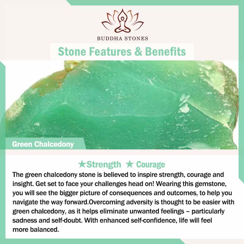 18K Gold Plated Natural Green Chalcedony Strength Ring