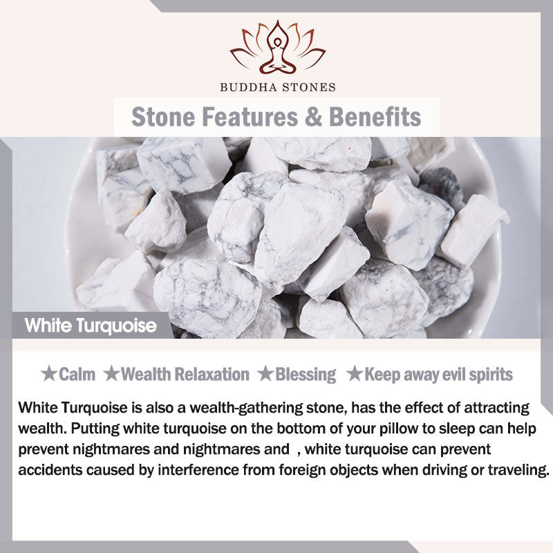 12 Constellations of the Zodiac Natural Frosted Stone White Turquoise Bead Fortune Bracelet