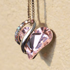 Love Heart Birthstone Healing Energy Necklace Pendant