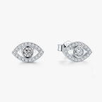 925 Sterling Silver Evil Eye Symbol Protection Stud Earrings