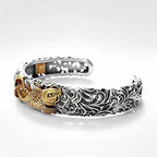 Koi Fish Grass Pattern Prosperity Wealth Bracelet Bangle