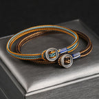 925 Sterling Silver Handmade Button Protection Weave String Bracelet