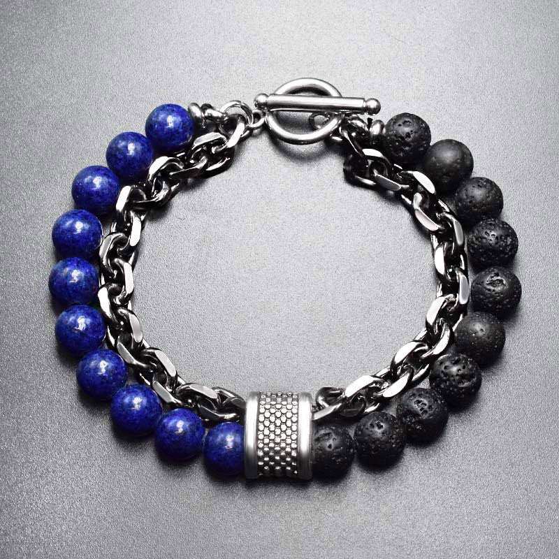 Natural Tiger Eye Lazurite Lapis Lazuli Protection Bracelet