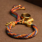 Tibetan Om Mani Padme Hum Dreamcatcher Luck Colourful Reincarnation Knot String Bracelet