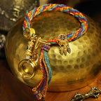 Tibetan Om Mani Padme Hum Dreamcatcher Luck Colourful Reincarnation Knot String Bracelet
