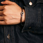 925 Sterling Silver Handmade Button Protection Weave String Bracelet