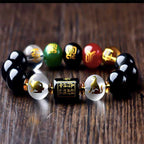 Chinese Zodiac Feng Shui Obsidian Five-Element Wealth Prosperity Bracelet