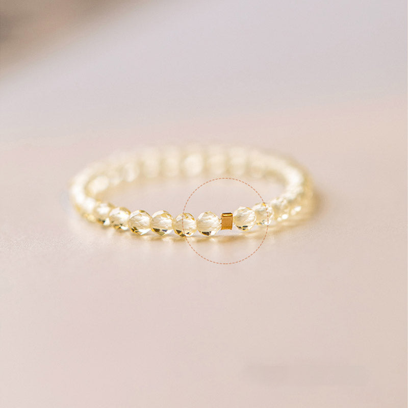 Natural Citrine Happiness Prosperity Ring