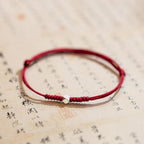 925 Sterling Silver Luck Bead Protection Red String Thin Cord Braided Bracelet