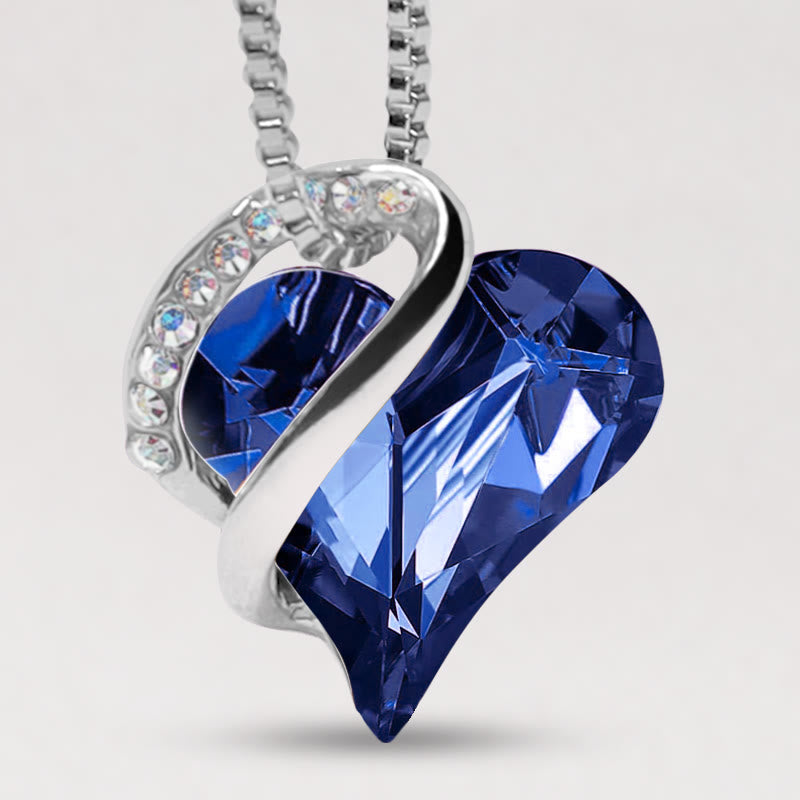 Love Heart Birthstone Healing Energy Necklace Pendant