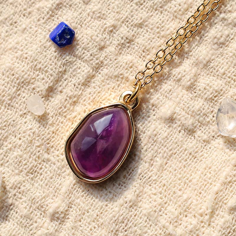 Natural Green Aventurine Amethyst Rose Quartz Blessing Necklace Pendant