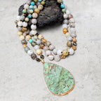 Natural Ocean Picasso Jasper Beaded Healing Necklace