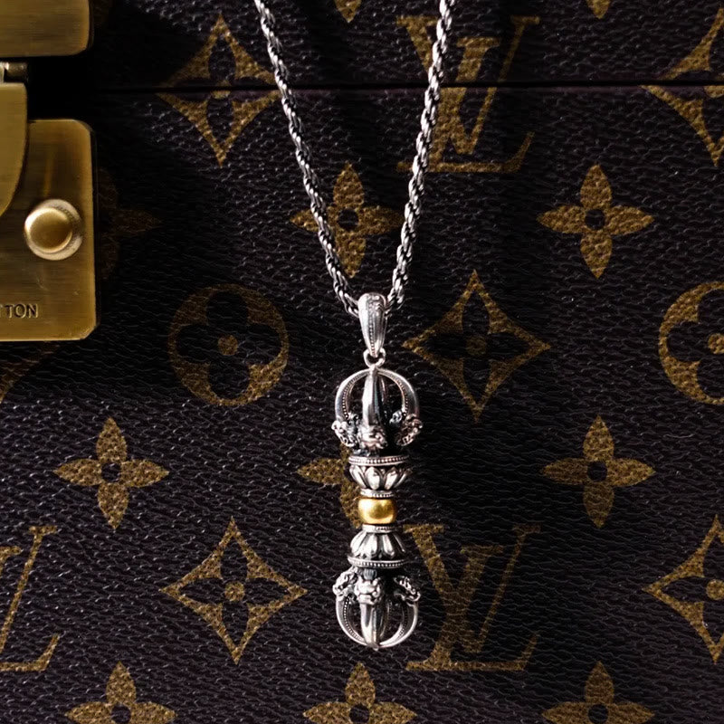 Tibetan Dorje Vajra Design Wealth Necklace Pendant
