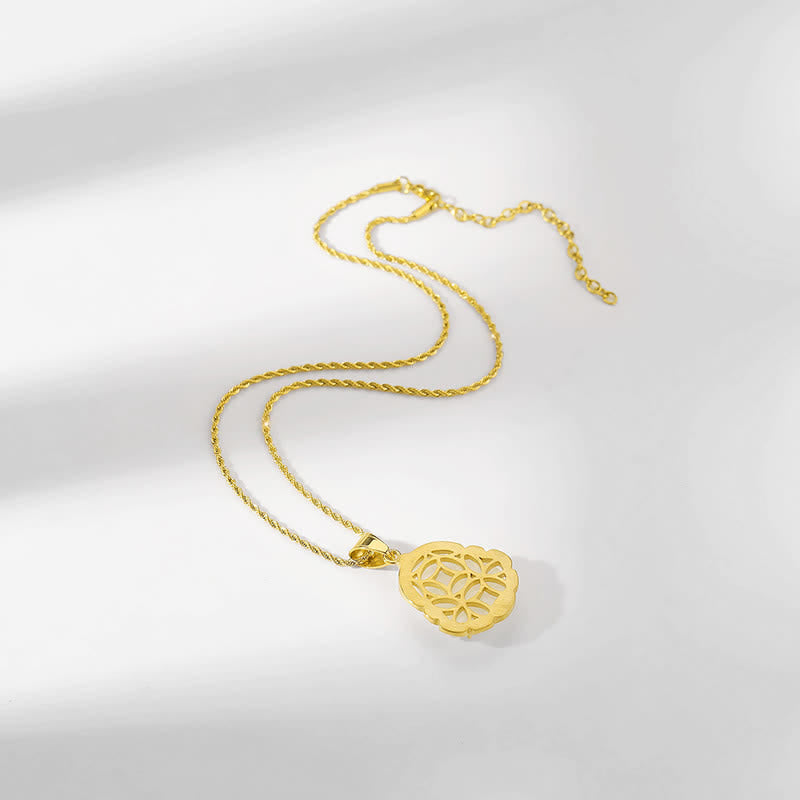 18K Gold Filled Laughing Buddha Jade Luck Necklace Chain Pendant