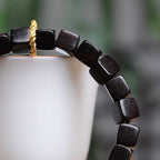 Tibetan Ebony Wood Square Beads Peace Calm Bracelet