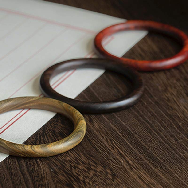 Tibetan Small Leaf Red Sandalwood Ebony Green Sandalwood Protection Bracelet Bangle