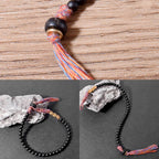 Handmade Tibetan Black Onyx Tassel Bracelet