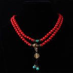 Tibetan Mala Red Turquoise Lucky Necklace Bracelet