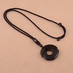 Small Leaf Red Sandalwood Ebony Wood One's Luck Improves Design Pattern Protection Necklace Pendant