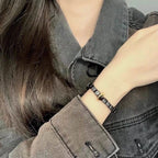 Tibetan Ebony Wood Square Beads Peace Calm Bracelet