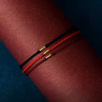 925 Sterling Silver Lucky Golden Bead Braided String Bracelet Anklet